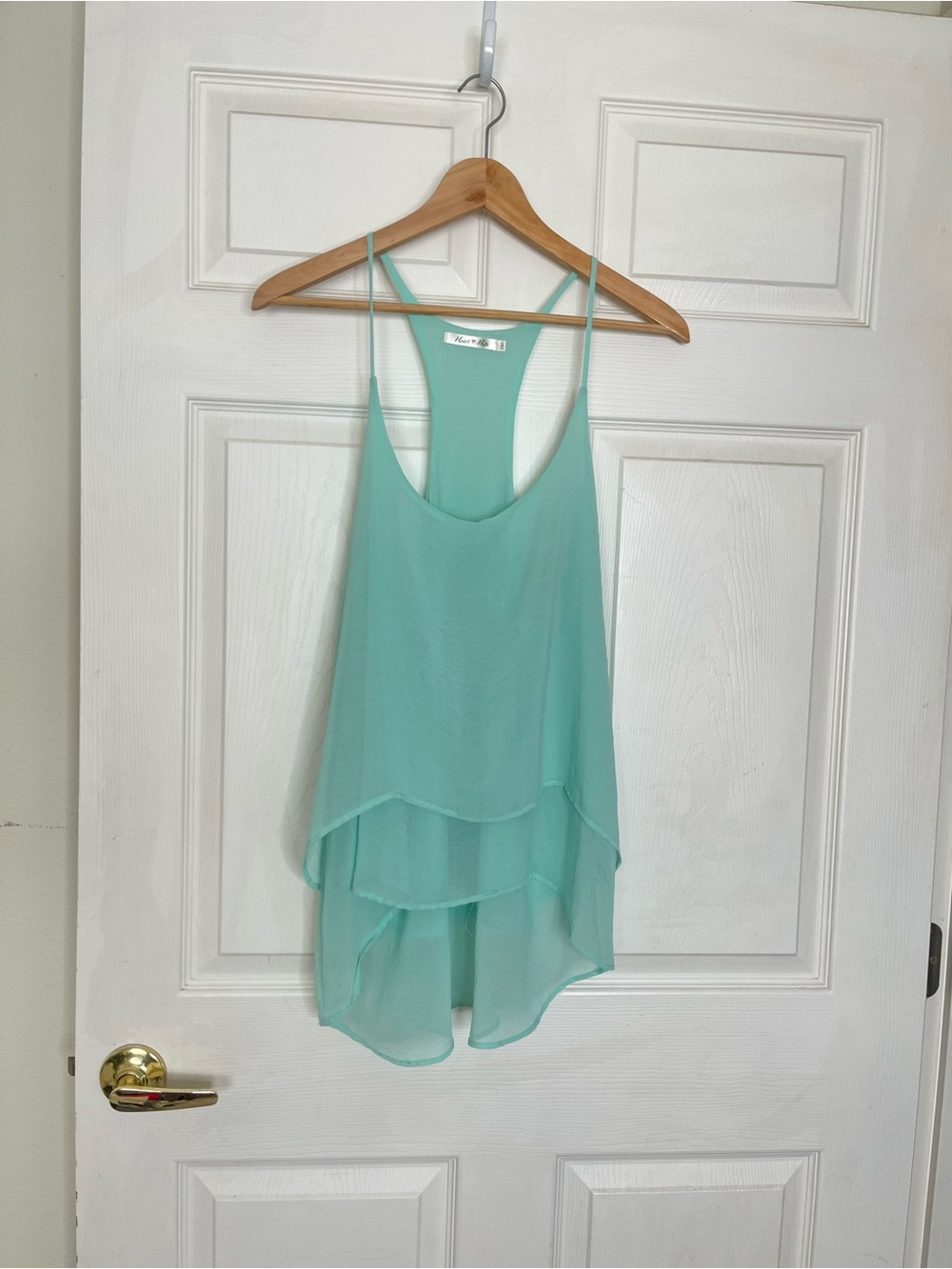 Heart & Hips Mint tank multi layer tiered flowy